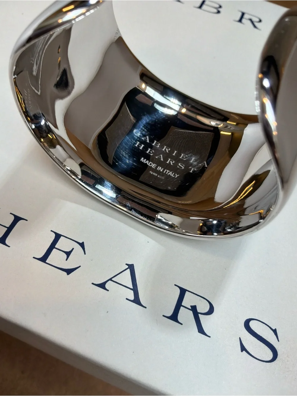 NIB Gabriela Hearst Polished Silver Wide Cuff Bangle AG925 Solid Silver